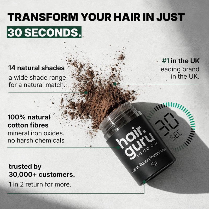 Hair Guru London Hair Thickening Fibres, Medium Blonde, 5g Trial
