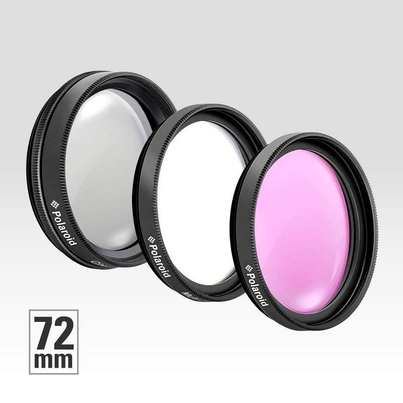 Polaroid Optics 3 Piece Filter Kit Set [UV,CPL,FLD] , 72