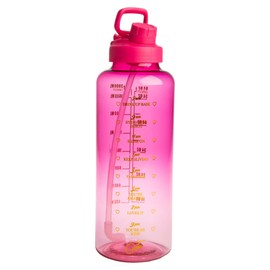 Paris Hilton Motivational Drinking Bottle 1.8 Litres in Pink - Inspirational Sayings, Leak-Proof, Ideal for Sports and Everyday Life, Plastic, 115 x 10 x 32 mm