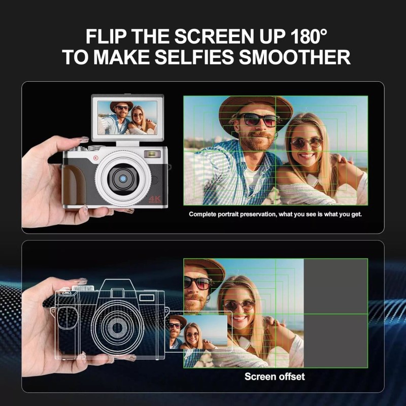 NBD Digital Camera 5K 64MP 18X 3'' Flip Screen Video