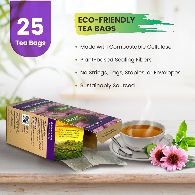 Planet Organic Echinacea with Green 25 Tea Bags