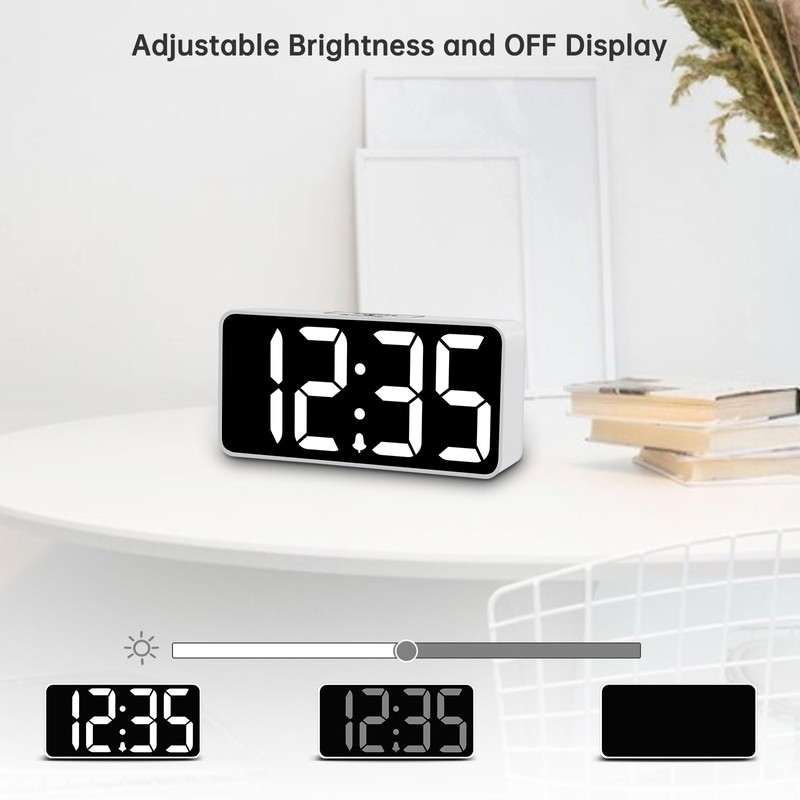 DreamSky Small Digital Alarm Clock for Bedroom, Large Big Numbers