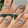 Newshe Jewellery Moissanite Ring Enhancer Curved Wedding Bands for Women