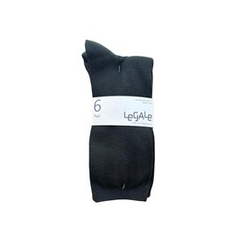 Ladies Everyday Black/Char Textured Crew Socks, 6-Pack, Super Soft Yarn, Vertical Textures, Comfortable Toe Seam, Non-Binding Top, Fits Shoe Sizes 4-10