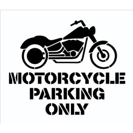 35" Motorcycle Parking Only Stencil for Parking Lots and Shopping Centers Curb Median or Pavement 3MM Thick Bendable and Transparent One Piece Paintable Template by Marketing Holders