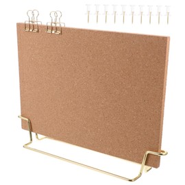 Ciieeo Office Decoration 1 Set of Noteboards Picture Board Memo Board Made of Cork Office Writing Decor Wooden Pin Board Stand Grid Picture Frame Screen Memo Board Black Board A4 Photo Metal