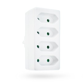 feletec 4-Way Socket Adaptor 4x Euro, White, Multiple Plug, Multiple Socket