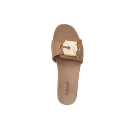 Dr. Scholl's Women's Original Life Slide Sandal, Tan Leather, 9