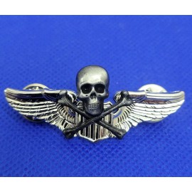USAF AIR FORCE Aviation SKULL BONES CCT PJ PILOT WINGS LAPEL HAT PINS Badge SET