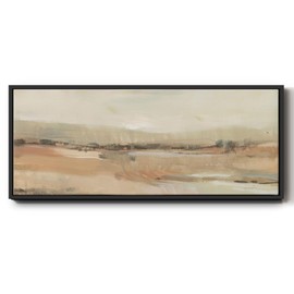 Renditions Gallery Wall Art Canvas for Lounge Earth Tone Landscape Floater Framed Wall Hangings for Office Lounge Drawing Room Balcony - 8"X20" Black Frame GAL031
