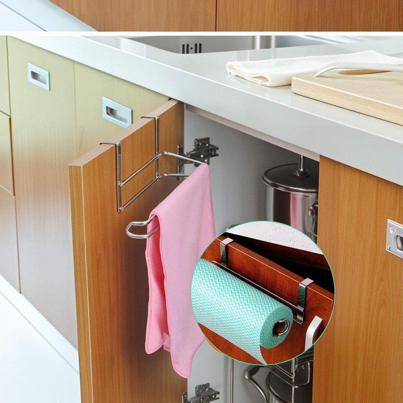 2 Pcs Stainless Steel Paper Towel Holders, Kitchen Roll Paper