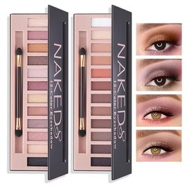 Matte + Shimmer Eyeshadow Palette Duo - 12 Vibrant Colors, Long-Lasting Makeup Set for Glam Looks, Perfect Cosmetic for Bold & Feminine Styles:_Shimmer+Matte