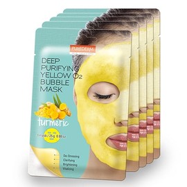 Purederm Turmeric Bubble Face Mask, Deep Cleansing for Anti-Aging and Revitalizing, Korean Skincare for Dull and Tired Skin (5 Pack)