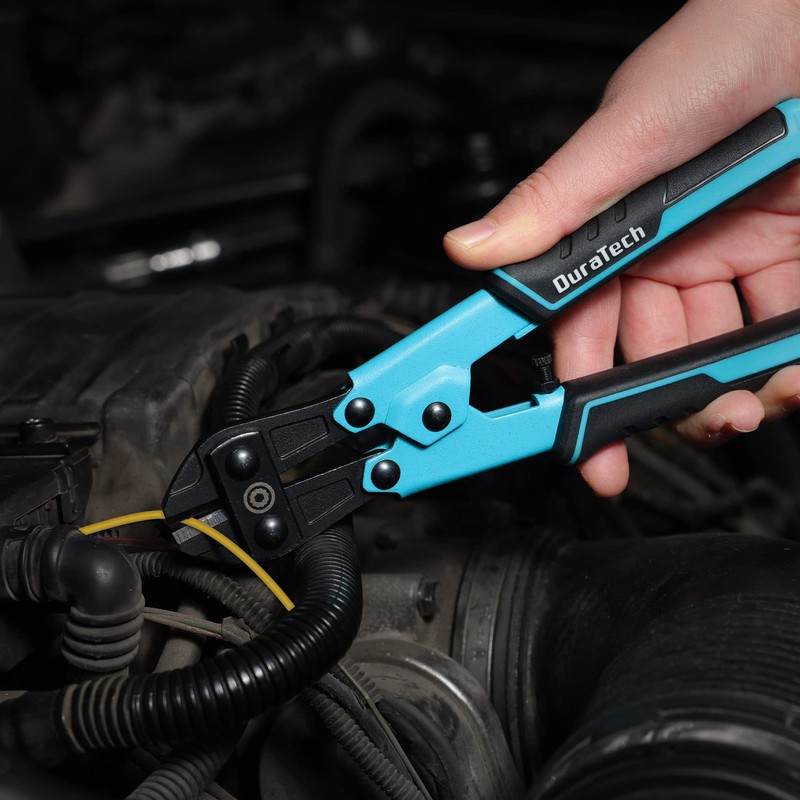 DURATECH 8-inch Mini Bolt Cutter with Bi-Material Ergonomic Handle Grip,