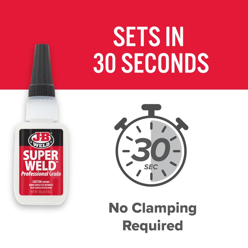 J-B Weld 33120H SuperWeld Glue - Clear Super Glue -