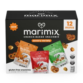 Marimix Snack Mix | Mini Savory Bundle | Crunch Baked Sweet & Salty Savory Plant Based Naturally Gluten Free Whole Grain Fiber Charcuterie Pretzel Trail Party Mix | No Artificial Ingredients