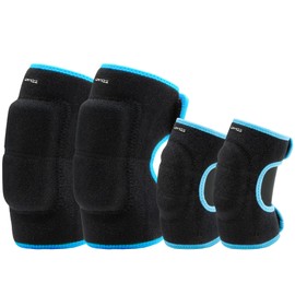 Children Protective Gear Set Soft Adjustable Kid Elbow Pads Knee Pads for Balance Bike Skateboard Inline Roller Skate Scooter Cycling Ski Black-blue/M