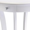 Oakestry Sasha Round Accent Table with Drawer and Shelf White