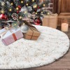 Dremisland Faux Fur Christmas Tree Skirt 122cm Large White&Gold Plush