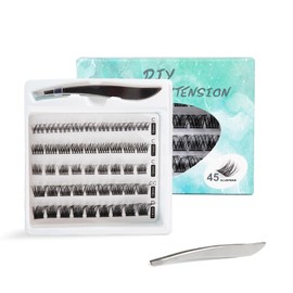 Racimos De Pestañas, 45pestañas Mixtas Racimo Pequeño 10-14Mm mezcla 3D Cluster Lashes DIY Extensión Pestañas Racimos De Pestañas Volumen Wispy Lashes Super Thin Band Reutilizable Suave & Cómodo (A2+)
