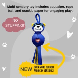 LUCOLOVE Flirt Pole Replacement Toy - Multi-Sensory Tough Raccoon Toy for Mighty StrongBite Flirt Pole for Dogs (Upgraded Version 2)