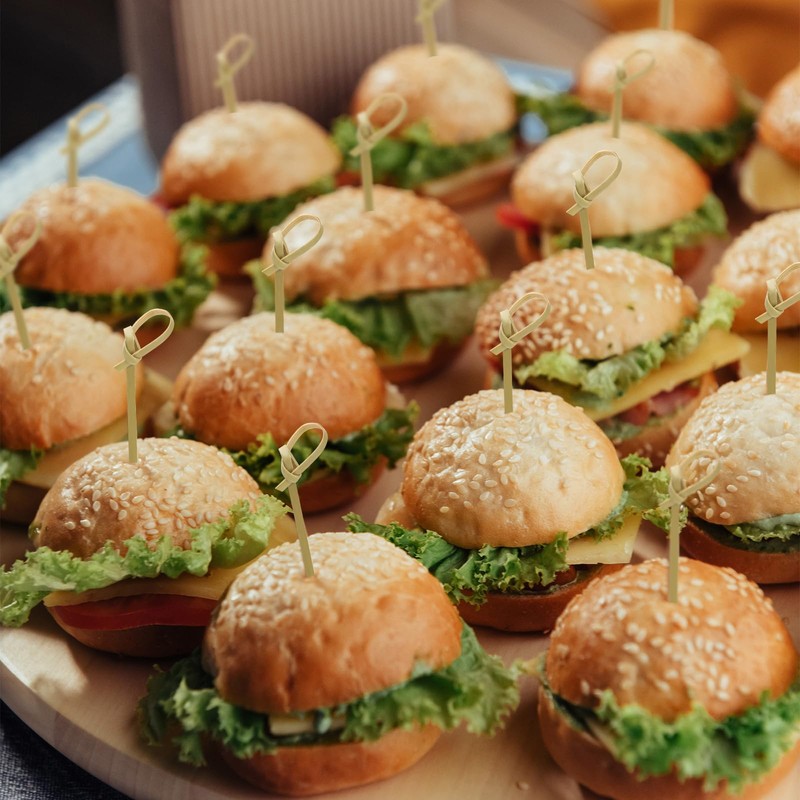 200pcs Cocktail Picks with 20pcs Mini Serving Tongs, 3.54in Long