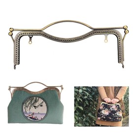 Bolsa de monedero Beso Cierre de broche, Bolsa de monedero Marco de de metal Marco de monedero de metal en relieve cuadrado para manualidades de costura de bolsa de asa de