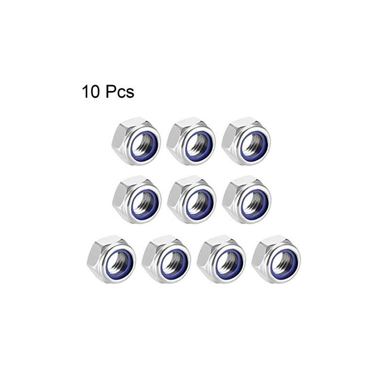 sourcing map Hex Lock Nuts - M12 x 1.75mm 304