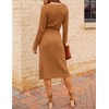 MEROKEETY Women's 2025 Long Sleeve Bodycon Sweater Dress V Neck