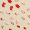Christmas Press on Nails Short Square Fake Nails Snowflake False
