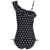 qyqkfly Girls Polka Dot Beach Sport One Shoulder One Piece