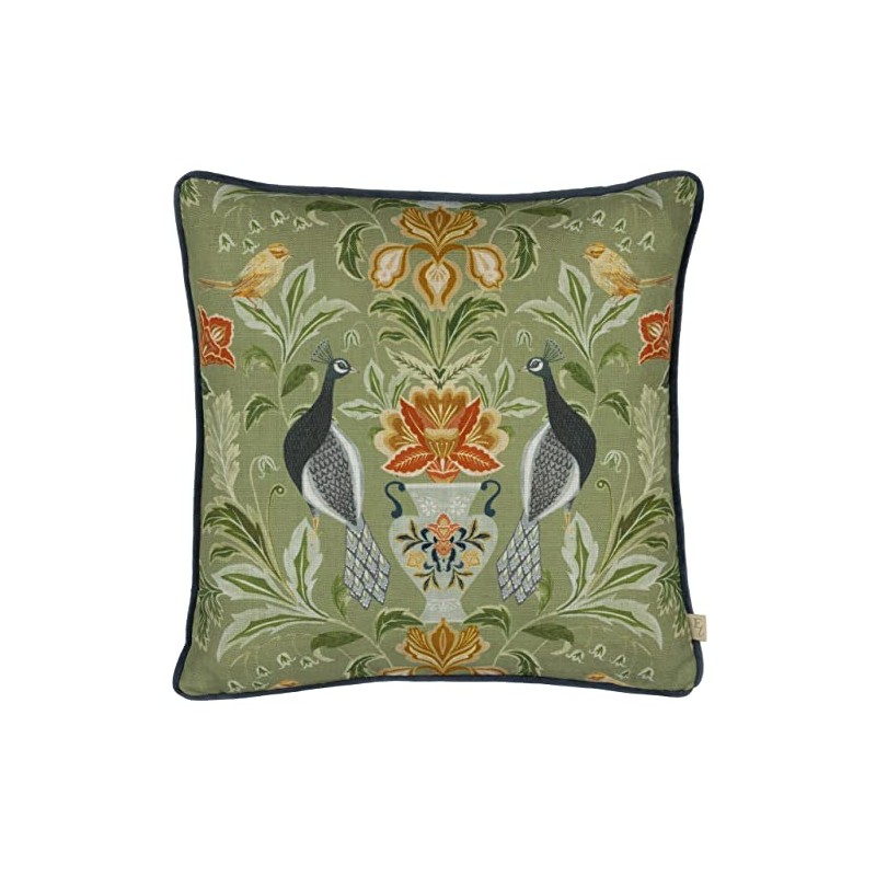 Evans Lichfield Chatsworth Peacock Cushion Cover,Sage,43 x 43 cm