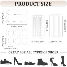 9 Almohadillas Transparentes Para Talón, Protectores De Silicona Transparente Para Talón, Forros De Silicona Para Mujer, Almohadillas Para Zapatos Sueltos, Plantillas Autoadhesivas Antidesliza