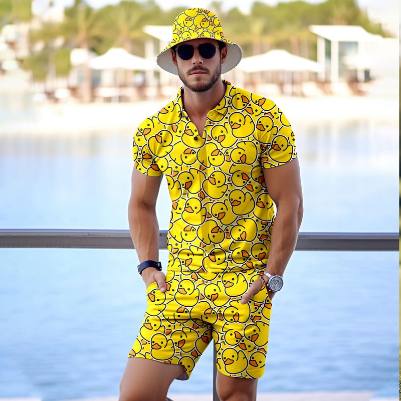 VUGOTU Men's 2 Piece Tracksuit 80s 90s Outfit Button Down