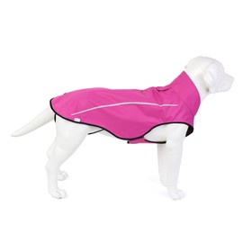 Mile High Life Dog Raincoat, Adjustable Waterproof Reflective Rain Jacket for Small Medium Large Dogs, Lightweight Breathable Pet Rain Coat with Leash Hole(Hot Pink,M Chest 26-32")