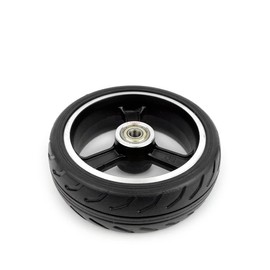 L-faster 5x2 Solid Wheel 5 Inch Tubeless Rubber Tire with Aluminum Hub Replacement Wheel for Trolley Cart Scooter