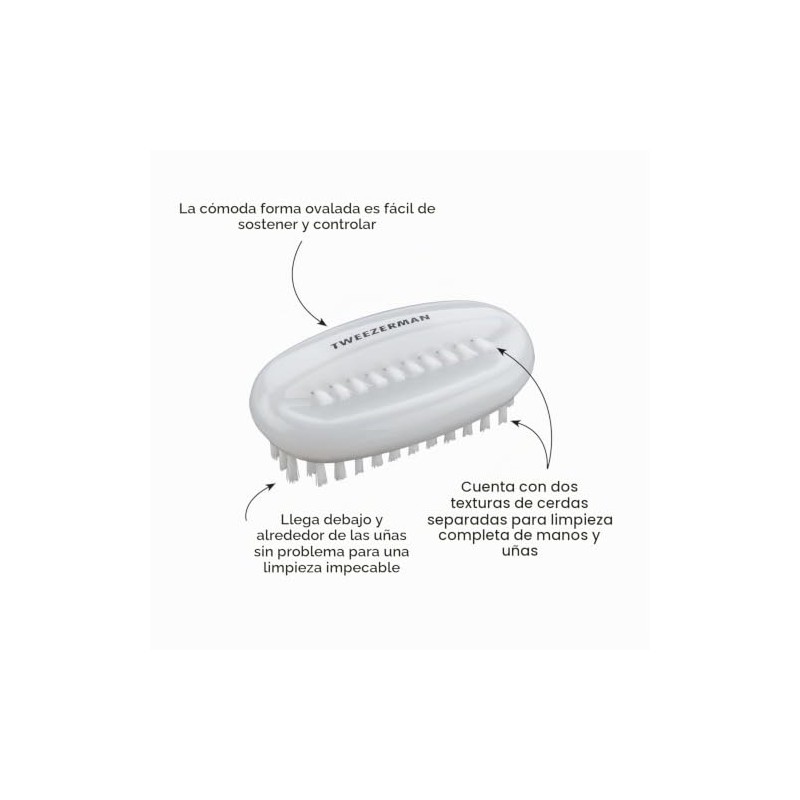 Cepillo para limpiar las uñas de doble superficie de Tweezerman