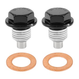 HOPESPANNER Universal Oil Drain Plug Anti Leakage Oil Pan Drain Bolt Screw Thread Repair Aluminum Copper 2 Set with Gasket Black White Magnetic M12x1.25