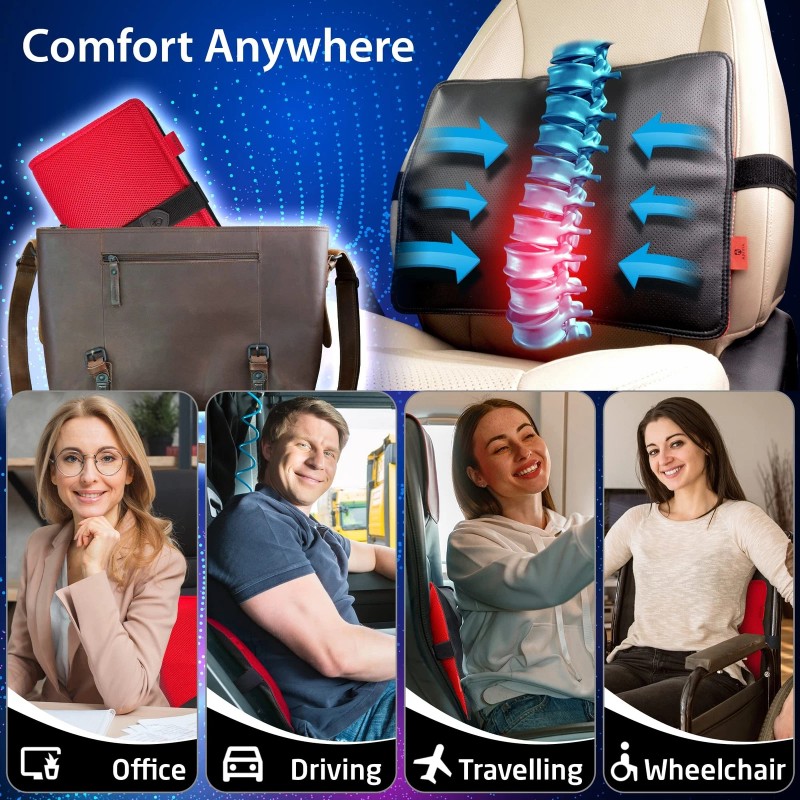 AJUVIA Back Vitalizer - Car Lumbar Support for Driving Seat