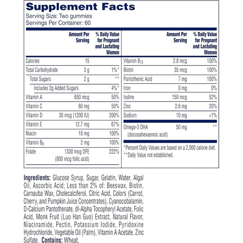One A Day Vitaminas Prenatal Con Ácido Fólico 120 Gomitas