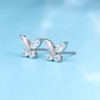 Limerencia F136 Pure Titanium Hypoallergenic Earrings Dainty Butterfly CZ Cluster