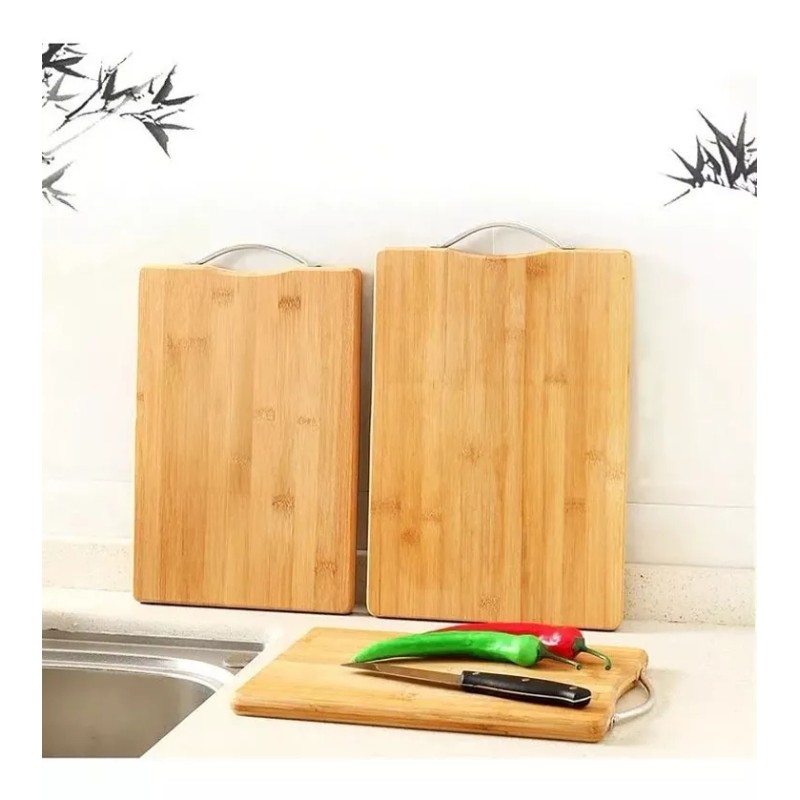TH2010 Paquete 3pz Tabla De Bambú Madera Para Picar Alimentos