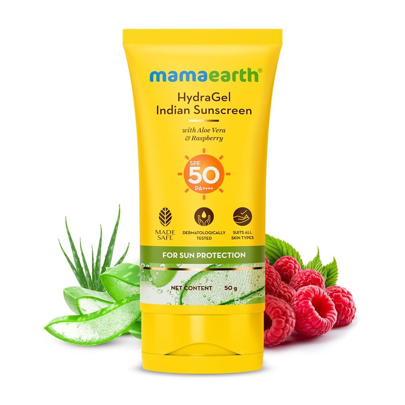Mamaearth HydraGel Indian Sunscreen SPF 50, With Aloe Vera &