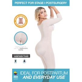 Sonryse M105BF Fajas Colombianas Post Surgery Compression Garments after Liposuction BBL & Lipo Stage 1 Faja Black M