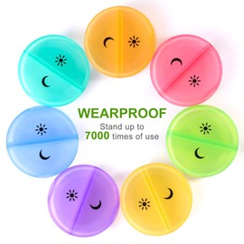 Weekly Pill Organizer 7 Day 2 Times a Day, Sukuos Large Daily Pill Cases for Pills/Vitamin/Fish Oil/Supplements, BPA Free Pill Box, Easy to Clean