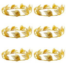 Hoypeyfiy 6Pcs Laurel Crown, Headpiece Gold Leaf, Roman Head Wreath Leaf Crown, Headband Laurel Crown, Greek Crown Gold Leaf for Headdress, Party, Wedding, Prom Festival, Hair Accessories