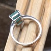 Natural Green Emerald 925 Solid Sterling Silver Engagement Ring Size