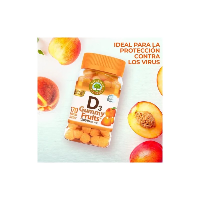 Naturelab Vitamina D3 Kids, Gummy Fruits Sabor Durazno
