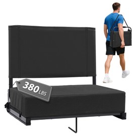 Stadium Seats with Back Support - Padded Portable Bleacher Seat with Thick Cushion Handle Shoulder Strap - Wide Bleacher Chair with Back and Cushion for Sports & Outdoor Events