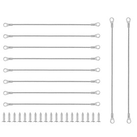 Bivethoi 10pcs Cabinet Door Restraint Kit, 50cm / 20 Inch Door Hinge Limiter Stainless Steel Restraint Cable, Lid Support Chain Door Limiter Stop for Limiting Chest Cupboard Door Swing